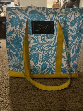 SCOUT Floral Deano Tote in Teal and Yellow
